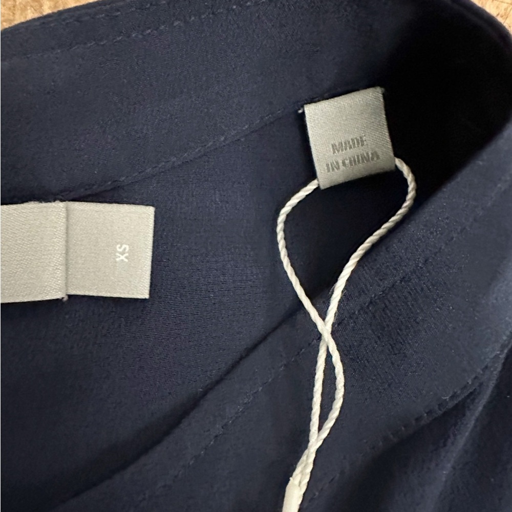 NWT Vince Navy Blue Washed-Silk Utility Blouse Size XS - Picture 13 of 15